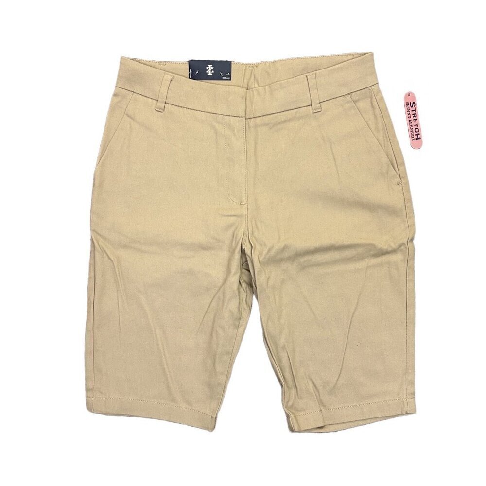 Izod Girls Bermuda Size 14 Regular Beige 10" Inseam Stretch Adjustable Waist NWT